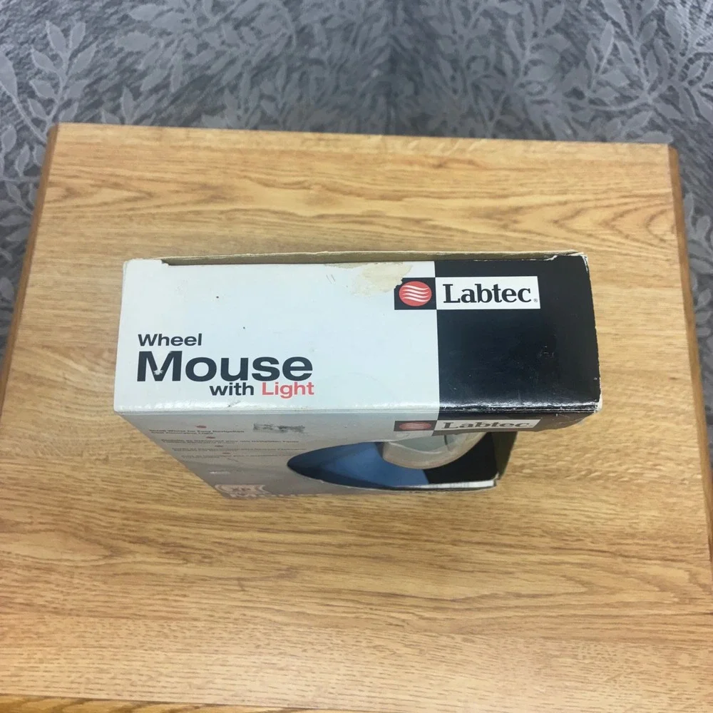 Vintage Labtec Wheel Mouse with Light PC Windows XP PS/2 Wired White New Box